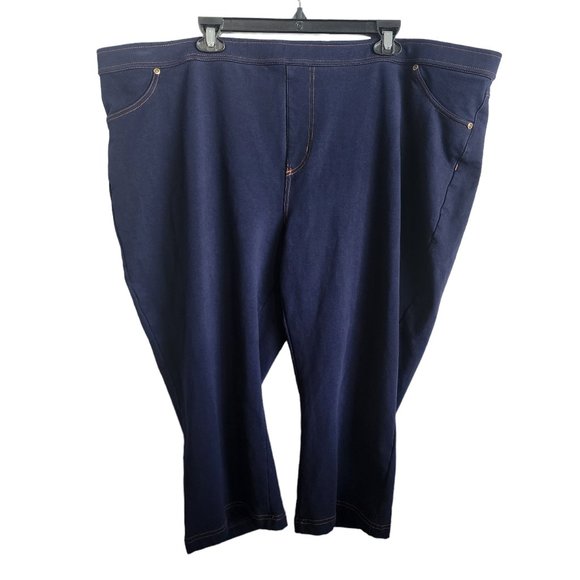 Susan Gravers Essentials Womens Blue Pull On Knit Capri Jegging Pants Size 3x - Picture 2 of 7